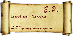 Engelman Piroska névjegykártya